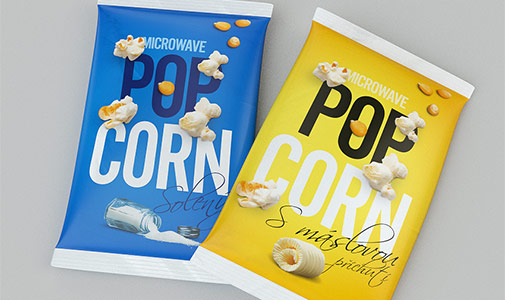 Design obalů pro Popcorn do mikrovlnné trouby