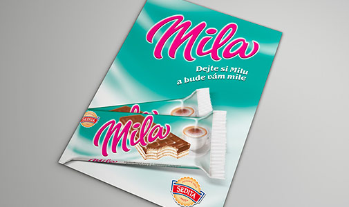 Motiv kampaně pro sušenku Mila